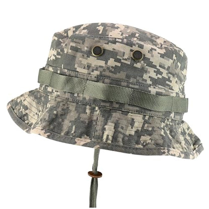 Armycrew 100% Washed Cotton Boonie Hat with Chin Strap - color: Univeral Digital, size: X-Large