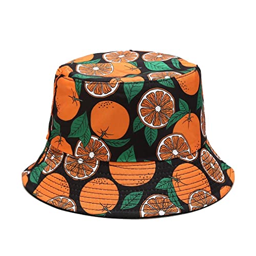 Quanhaigou Bucket Hats Unisex Summer Travel Beach Fisherman Cap for Men Women Teens - color: Orange