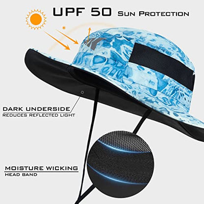 KastKing Sol Armis UPF 50 Boonie Hat for Sun Protection,Men Women - color: Sky Blue