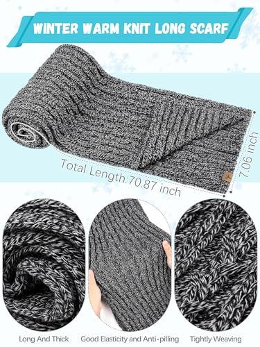 Winter Hat Scarf Gloves Set, Fleece Lined Cable Knit Pompom Hat Women Gift - color: Black and White