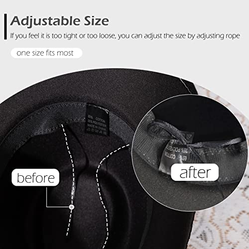 Western Cowboy Hat Felt Wide Brim Women Men Cowgirl Hats - color: Zh Group-black+coffee