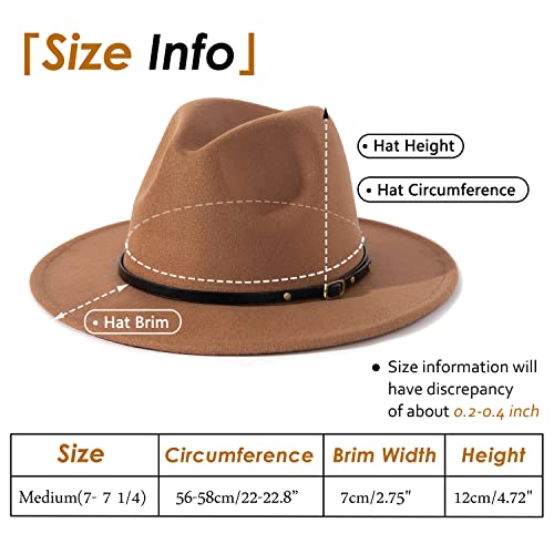 Lisianthus Women Belt Buckle Fedora Hat - color: Brown