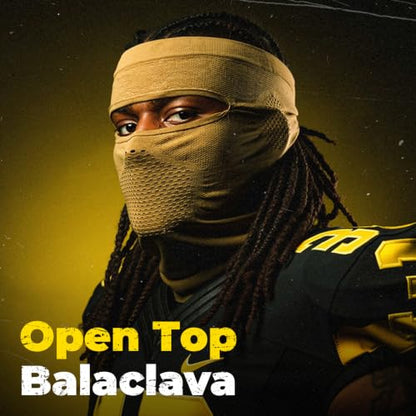 Open-Top Balaclava Shiesty Mask, Breathable Cooling Face Mask Neck Gaiter - color: Desert Gold