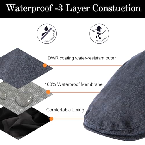 TOP-EX UPF 50+ Waterproof Newsboy Flat Cap for Men, XL/XXL - color: Navy (Waterproof Waxed Cotton), size: Large-X-Large