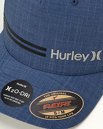 Hurley Mens Breathable Stretch Quick-Dry Fitted Curved Bill Baseball Cap - color: Blue, size: Large-X-Large