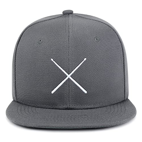 JPAK Drum Stick Hip-Hop Snapback Hat Embroidered Baseball Cap Drummer - color: 03. Dark Grey