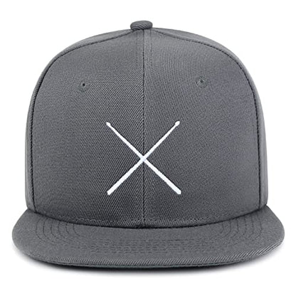 JPAK Drum Stick Hip-Hop Snapback Hat Embroidered Baseball Cap Drummer - color: 03. Dark Grey