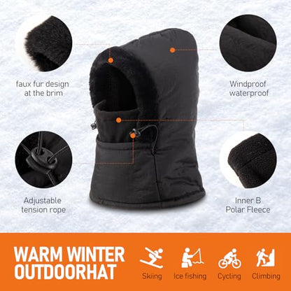 Balaclava Fleece Ski Mask, Windproof Face Cover for Men and Women - color: White