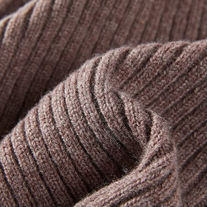 100% Merino Wool Cuff Beanie Hat, Unisex Warm Winter Caps Soft, Breathable & Cozy Stretchy Knitted Cuffed Cap - color: Light Coffee