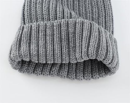 Connectyle Women's Rib Knit Cuffed Beanie Hat Stretch Acrylic Winter Hat Thick Warm Snow Ski Cap - color: Light Grey