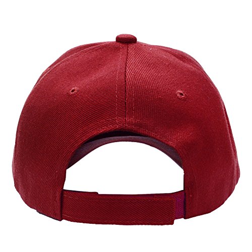 Falari Wholesale Bulk Lot 12-Pack Baseball Cap Adjustable Size Plain Blank Solid Color - color: Burgundy