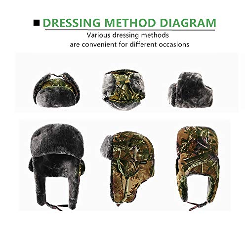 Camouflage Winter Bomber Trapper Hats Ushanka -Men Women Russian Trooper Ear Flaps Ski Snow Cold Weather Fur Mens Caps - color: Camouflage - Yellow