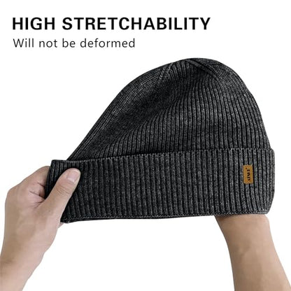 ATNKE Beanie for Men Women, Soft Warm Fleece Lined Winter Ski Beanies Hat Unisex Thick Stocking Knit Cuffed Skull Cap - color: #Dark Gray