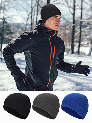 Syhood Winter Warm Skull Cap Soft Fleece Beanie Hat Thick Windproof Watch Cap Skiing Outdoor Warm Colored for Men Women - color: Royal Blue, Black, Gray, size: Medium