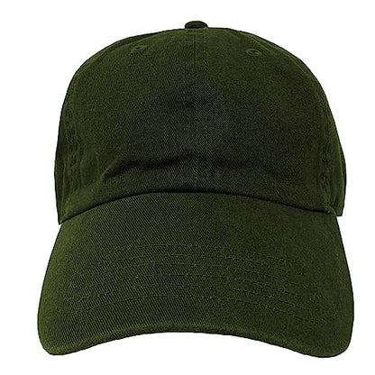 Glory Max 100% Cotton Baseball Cap Classic Plain Low Profile Golf Dad Hat Buckle Adjustable - color: Olive