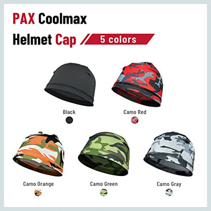 PAX Beanie Cycling Skull Caps, Camo Cooling Helmet Liner, Sweat Breathable Moisture Wicking Running Hat for Outdoor Sport. - color: Camo Gray