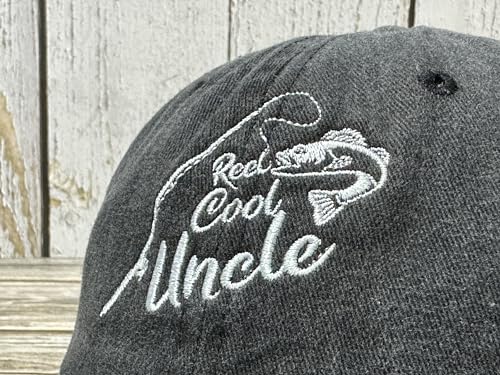 Embroidered Baseball Caps for Men and Women - color: Reel Cool Uncle (Washed Black)