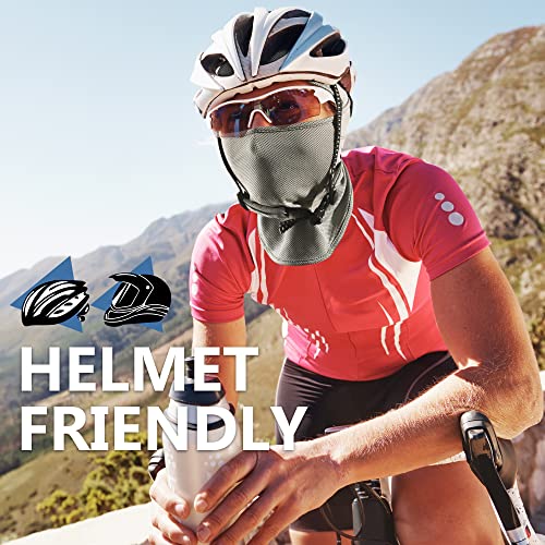 Balaclava Ski Mask, Sun Protection Breathable Face Cover Men Women - color: 2 Packs - Grey + Blue