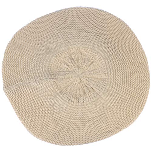 BYOS Chic French Style Lightweight Soft Slouchy Knit Beret Beanie Hat in Solid - color: Cream