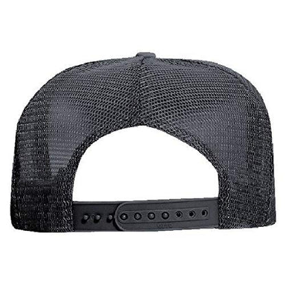 OTTO Polyester Foam Front 5 Panel High Crown Mesh Back Trucker Hat - color: Char. Gray