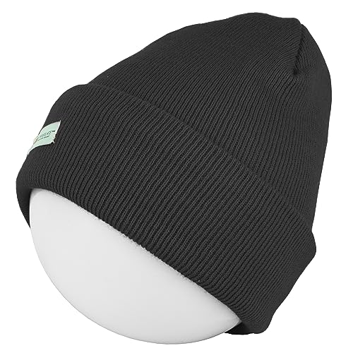 3M Thinsulate Women Men Unisex Knitted Thermal Winter Cap Casual Beanies - color: Black
