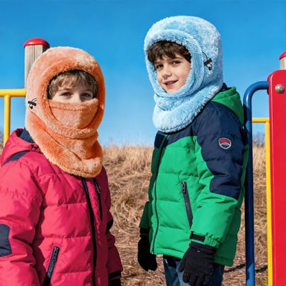 Ski Mask Kids Balaclava, Winter Ski Face Mask Cover, Fleece Hats for Kids - color: Orange