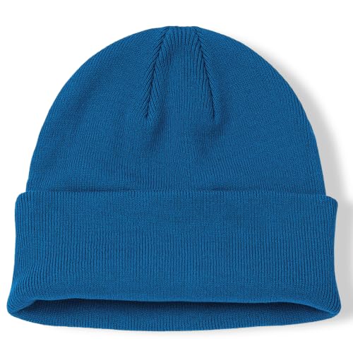 100% Cotton Beanie for Women Men Soft Knit Beanies Warm Winter Hat - color: Blue