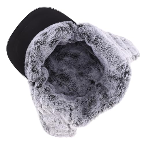 Connectyle Trapper Hat for Men Women Faux Fur Winter Hat with Ear Flaps Water-Resistant Hunting Hats Ushanka Skiing Cap - color: Black