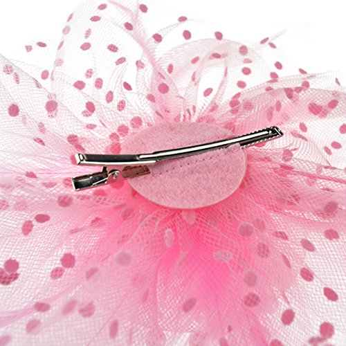 AQOKKA Women Fascinators Hats Flower Fascinators with Headband and Clip Tea Party Headwear for Women and Girls - color: 1 Pc 7" Diameter / Pink