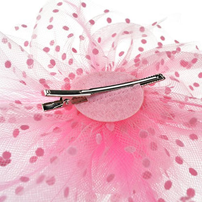 AQOKKA Women Fascinators Hats Flower Fascinators with Headband and Clip Tea Party Headwear for Women and Girls - color: 1 Pc 7" Diameter / Pink