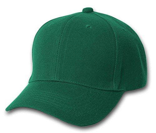 TOP HEADWEAR Adjustable Baseball Structured Cap Hat - color: Forest Green