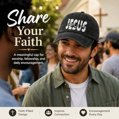 Man of God Husband Dad Embroidered Hat Camping Caps for Women - color: Christ is King Christian Jesus Faiths God 31