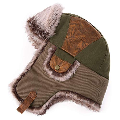Comhats Winter Trapper Hat for Men with Ear Flaps, Cold Weather - color: 67191_armygreen, size: Large