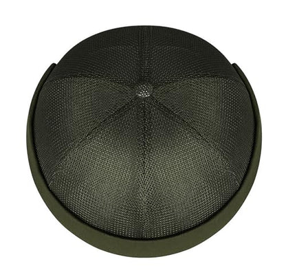 DIYDECAL Mens Mesh Brimless Cap,Summer Skullcap Docker Beanie Hat - color: Dark Green