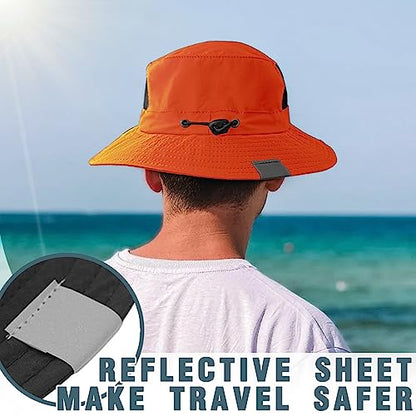 Seektop Surf Bucket Hat with UPF 50+ UV Protection, Waterproof Surfing Hat - color: Orange