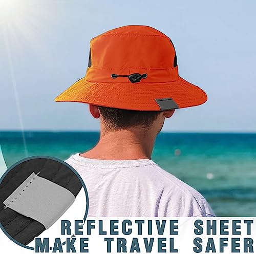 Seektop Surf Bucket Hat with UPF 50+ UV Protection, Waterproof Surfing Hat - color: Orange