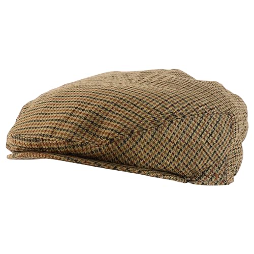Trendy Apparel Shop Plaid Checker Patterend Newsboy Ivy Flat Cap - color: Tan, size: X-Large