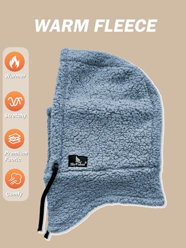 Shy Velvet Sherpa Hood Balaclava Wind-Resistant Ski Mask for Men and Women - color: Blue