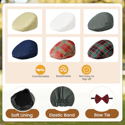American Trends Baby Boy Newsboy Cap 2 Pack with Bow Tie - color: Black Grid, size: 1-2T