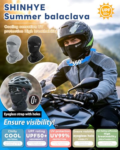 ShinHye Summer Balaclava Men Women Cooling Ice Silk Face Mask Sun UV Protection Balaclava Hood for Cycling Motorcycling
