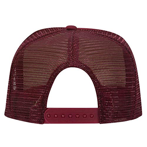 OTTO Polyester Foam Front 5 Panel High Crown Mesh Back Trucker Hat - color: Burg. Marn