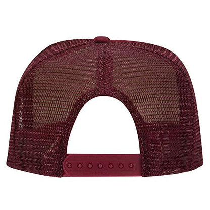 OTTO Polyester Foam Front 5 Panel High Crown Mesh Back Trucker Hat - color: Burg. Marn