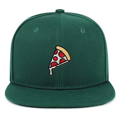 JPAK Pizza Hip-Hop Snapback Hat Embroidered Baseball Cap Foodie - color: 06. Green