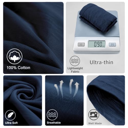 vidsel 100% Cotton Slouchy Beanie, Lightweight Summer Hats for Women Men - color: 2pcs Black+ Navy Blue, size: Medium
