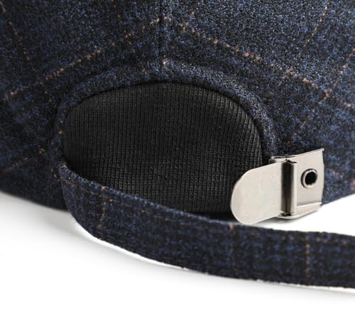 Sumolux Mens Newsboy Hat Flat Cap Gatsby Lvy Irish Hats Driving Cabbie - color: B Navy Blue Plaid
