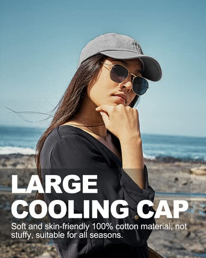 Zylioo XXL Baseball Cap for Big Heads Men Women, Washed Denim Dad Hat - color: Gray, size: Large