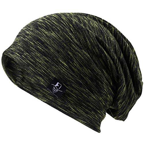 VECRY Men Slouch Hollow Beanie Thin Summer Cap Skullcap - color: Multi Green