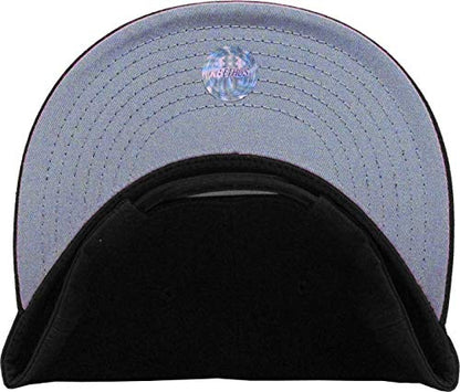 KBETHOS Classic Snapback Hat Blank Cap Underbrim Cotton Wool Blend Flat Visor Adjustable Unisex - color: Black Orange