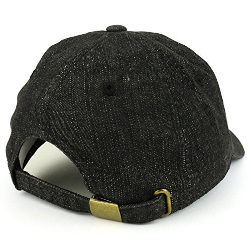 Trendy Apparel Shop Plain Unstructured Relaxed Style Dad Hat - color: Black Denim