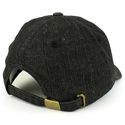 Trendy Apparel Shop Plain Unstructured Relaxed Style Dad Hat - color: Black Denim
